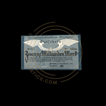 1923 Germany Banknote 20 Billion With Passco Certification